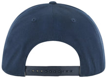 Load image into Gallery viewer, Showcase of Atlanta Braves MLB '47 Brand Throwback Navy Hitch Adjustable Snapback Hat, perfect Atlanta Braves hat for all occasions.