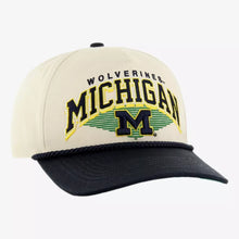 Load image into Gallery viewer, Michigan Wolverines NCAA '47 Brand Natural TT Hitch Rope Adjustable Snapback Hat, Michigan Wolverines hat detail view