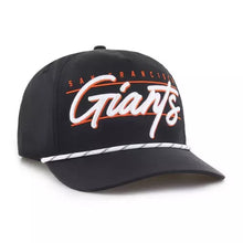 Load image into Gallery viewer, San Francisco Giants MLB '47 Black Script Hitch Rope Adjustable Snapback Hat, adjustable San Francisco Giants hat detail