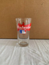 Load image into Gallery viewer, Close-up of St. Louis Cardinals MLB 16oz Pint Budweiser Glass Mug Cup showcasing durable glass design and generous size for beer and cocktails.