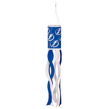 Load image into Gallery viewer, Close-up view of the Tampa Bay Lightning Windsock displaying the team's logo and colors, ideal for outdoor decoration and team spirit.