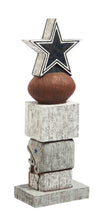 Load image into Gallery viewer, Close-up of the Dallas Cowboys NFL Vintage Tiki 16" Emblem boasted for its intricate craftsmanship and durability, ideal for indoor and outdoor decor.