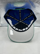 Load image into Gallery viewer, Hartford Whalers NHL '47 Brand Blue Diamond Hitch Adjustable Snapback Hat worn on a person