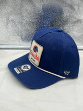 Load image into Gallery viewer, Close-up view of the Boise State Broncos NCAA '47 Brand Blue Rope Hitch Adjustable Hat, featuring quality stitching and a rope detail, ideal for fans of the Boise State Broncos hat.