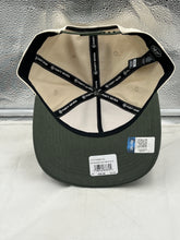Load image into Gallery viewer, Close-up view of the Oregon Ducks NCAA '47 Brand Natural Two Tone Hitch Adjustable Snapback Hat highlighting the high-quality materials and structured fit.