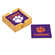 Load image into Gallery viewer, High-quality Clemson Tigers NCAA Ceramic Coasters Set of 4 by Evergreen Enterprises, emphasizing team spirit and functionality, essential Clemson Tigers Coasters for every fan.