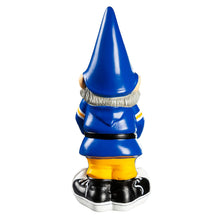 Load image into Gallery viewer, Close-up of the Pitt Panthers NCAA 11" Tall Garden Gnome from Evergreen Enterprises, highlighting the vibrant colors and intricate details, a perfect addition for any fan of the Pitt Panthers gnome.