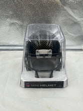 Load image into Gallery viewer, Side profile of the New Orleans Saints NFL Riddell Speed Black Alternate Replica Mini Helmet highlighting its modern Speed helmet shape.