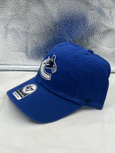 Load image into Gallery viewer, Vancouver Canucks NHL '47 Brand Blue Clean Up Adjustable Strapback Hat showcasing the team logo on a classic blue background.