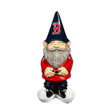 Load image into Gallery viewer, Boston Red Sox MLB Garden Gnome 11" Tall by Evergreen Enterprises showcasing team colors and details in a vibrant garden setting.