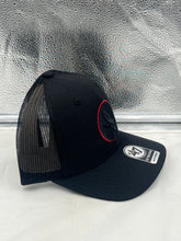 Load image into Gallery viewer, Ohio State Buckeyes NCAA '47 Brand Black Trucker Adjustable Snapback Hat showcasing its iconic team logo and sleek black design, perfect for fans.