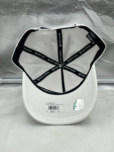 Load image into Gallery viewer, Various angles of the Cleveland Browns NFL '47 White Reversed Script Hitch Snapback Adjustable Hat displaying its adjustable snapback feature.