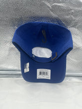 Load image into Gallery viewer, Tampa Bay Lightning NHL '47 Brand Blue Clean Up Adjustable Strapback Hat worn by a fan at a sports event, highlighting team pride and casual style.