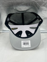 Load image into Gallery viewer, Flat lay of the Notre Dame Fighting Irish NCAA '47 Brand Gray Adjustable Trucker Snapback Hat showing its stylish gray color and design.