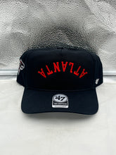 Load image into Gallery viewer, Atlanta Falcons NFL '47 Brand Black Reversed Script Hitch Snapback Adjustable Hat showcasing stylish design perfect for fans of the Atlanta Falcons hat.
