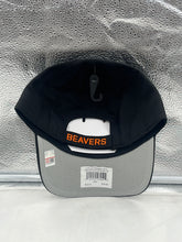 Load image into Gallery viewer, Model wearing the Oregon State Beavers NCAA '47 Brand Throwback Black MVP Adjustable Hat, demonstrating its comfortable fit and versatile styling for game days.
