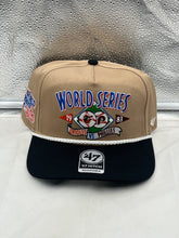 Load image into Gallery viewer, Phillies Vs Orioles 1980 World Series MLB '47 Khaki Hitch Adjustable Hat front view showing baseball history design.