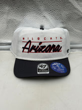 Load image into Gallery viewer, Arizona Wildcats NCAA '47 Brand White TT Script Hitch Adjustable Snapback Hat