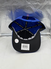 Load image into Gallery viewer, Close-up of the Chicago Cubs MLB '47 Brand Blue Script Hitch Rope Adjustable Snapback Hat highlighting the unique rope detail and premium materials for durability.