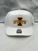 Load image into Gallery viewer, Iowa State Cyclones NCAA '47 Brand White Hitch Adjustable Snapback Hat showcasing vibrant team logo and stylish design.