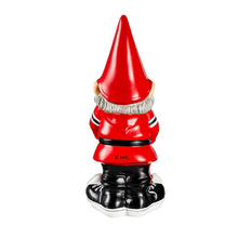 Load image into Gallery viewer, Close-up of the Chicago Blackhawks NHL 11" Tall Garden Gnome by Evergreen Enterprises, showcasing the detailed design and vibrant team colors of the Chicago Blackhawks gnome.