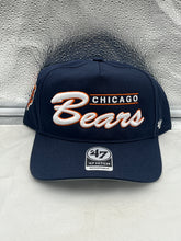 Load image into Gallery viewer, Chicago Bears NFL '47 Brand Navy Blue Hitch Script Snapback Adjustable Hat showcasing the stylish script design and iconic logo.