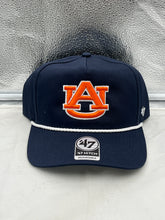 Load image into Gallery viewer, Auburn Tigers NCAA '47 Brand Navy Rope Hitch Snapback Adjustable Hat featuring a stylish navy color and rope detail for fans of Auburn University.