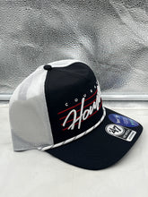 Load image into Gallery viewer, The back view of the Houston Cougars NCAA '47 Brand Black Hitch Rope Adjustable Snapback Hat, illustrating the adjustable strap for a customized fit.