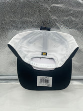 Load image into Gallery viewer, Close-up view of the stylish rope detail on the brim of the Notre Dame Fighting Irish NCAA '47 Brand White Rope Script Hitch Adjustable Hat.