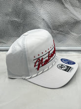 Load image into Gallery viewer, Close-up of the Nebraska Cornhuskers NCAA '47 Brand White Hitch Rope Adjustable Snapback Hat, highlighting the breathable fabric and high-quality construction.