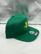 Load image into Gallery viewer, Oregon Ducks NCAA '47 Brand Throwback Green Hitch Adjustable Snapback Hat worn by a fan at a game, capturing team spirit.