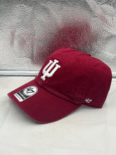 Load image into Gallery viewer, Back view of the Indiana Hoosiers NCAA '47 Brand Red Clean Up Adjustable Hat featuring an adjustable strap for a comfortable fit, suitable for all head sizes.