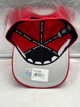 Load image into Gallery viewer, Close-up view of Nebraska Cornhuskers NCAA '47 Red Reversed Hitch Script Adjustable Snapback Hat demonstrating high-quality materials and adjustable strap for comfort.