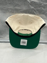 Load image into Gallery viewer, Back view of the Oregon Ducks NCAA '47 Brand Throwback Natural Two Tone Hitch Adjustable Hat demonstrating the breathable fabric and adjustable sizing.