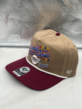 Load image into Gallery viewer, Close-up view of the Phillies Vs Royals 1980 World Series Dueling MLB '47 Khaki Hitch Adjustable Hat highlighting adjustable strap.