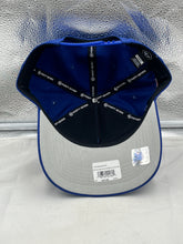 Load image into Gallery viewer, Buffalo Bills NFL '47 Brand Blue Reversed Script Hitch Snapback Adjustable Hat displayed on a mannequin, emphasizing its stylish design.