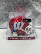 Load image into Gallery viewer, Wisconsin Badgers NCAA Riddell Speed Red Flash Alternate Mini Helmet showcasing vivid red colors and precise detailing perfect for collectors.