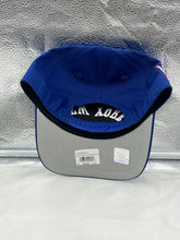Load image into Gallery viewer, Close-up of the New York Giants NFL '47 Brand Blue Reversed Script Hitch Snapback Adjustable Hat highlighting the adjustable snapback feature.