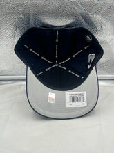 Load image into Gallery viewer, Close-up of the Houston Texans NFL '47 Brand Navy Script Hitch Snapback Adjustable Hat showing adjustable snapback closure and premium quality materials for durability and style.