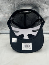 Load image into Gallery viewer, Close-up of the Detroit Lions NFL '47 Brand Black Trucker Mesh Strapback Adjustable Hat highlighting the quality materials and stylish design.
