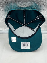Load image into Gallery viewer, Philadelphia Eagles NFL '47 Brand Green Script Hitch Snapback Adjustable Hat styled with a jersey, ideal for game day and casual wear.
