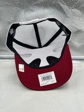 Load image into Gallery viewer, Close-up detail of the South Carolina Gamecocks NCAA '47 Brand Red Trucker Mesh Adjustable Snapback Hat fabric and stitching quality.