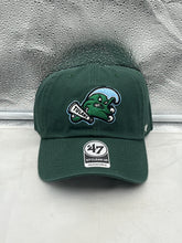 Load image into Gallery viewer, Tulane Green Wave NCAA '47 Brand Green Clean Up Adjustable Strapback Hat displayed against a vibrant background, showcasing its stylish design and iconic logo.