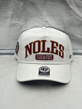 Load image into Gallery viewer, Florida State Seminoles FSU NCAA '47 White Rope Script Hitch Adjustable Hat showcasing team pride with a stylish white design and rope accent, perfect for fans.