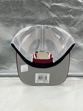 Load image into Gallery viewer, Back view of the Washington Commanders NFL '47 Brand Red Trucker Mesh Strapback Adjustable Hat featuring the adjustable strap for a customized fit.