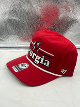 Load image into Gallery viewer, Reverse view of the Georgia Bulldogs NCAA '47 Brand Throwback Red Rope Hitch Adjustable Snapback Hat featuring adjustable snapback strap for a comfortable fit on game days.