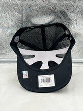 Load image into Gallery viewer, Close-up view of the Louisville Cardinals NCAA '47 Brand Black Trucker Mesh Adjustable Snapback Hat highlighting the adjustable snapback closure and breathable mesh.