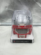Load image into Gallery viewer, Side view of the New England Patriots NFL Silver Riddell Speed Replica Mini Helmet emphasizing its authentic scale design.