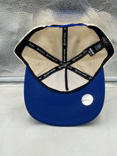 Load image into Gallery viewer, Lifestyle shot of a person wearing the Los Angeles Dodgers MLB '47 Brand Natural Two Tone Hitch Adjustable Snapback Hat at a game.