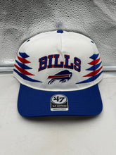 Load image into Gallery viewer, Buffalo Bills NFL '47 Brand White TT Diamond Hitch Snapback Adjustable Hat, a stylish Buffalo Bills hat featuring an embroidered logo, perfect for game day or casual outings.